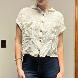 SO Women's Cream Button-Down Shirt